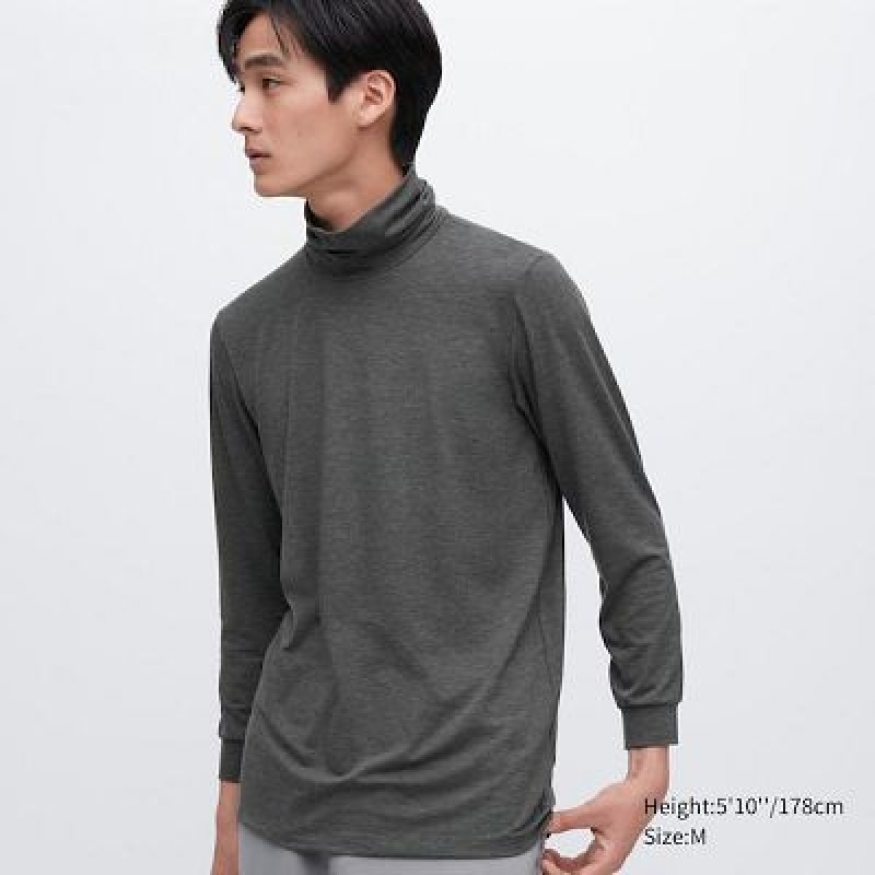 Camiseta Uniqlo HEATTECH Turtleneck Long-Sleeve Hombre Gris | 127056_PE