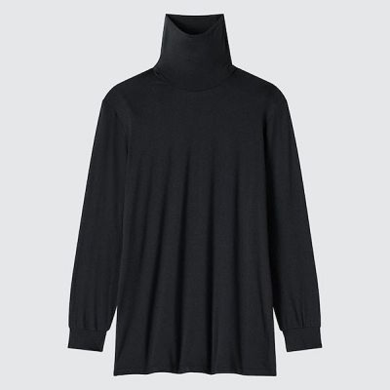 Camiseta Uniqlo HEATTECH Turtleneck Long-Sleeve Hombre Negras | 960751_PE