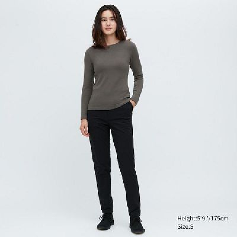 Camiseta Uniqlo HEATTECH Ultra Warm Crew Neck Long-Sleeve Mujer Blancas | 628190_PE