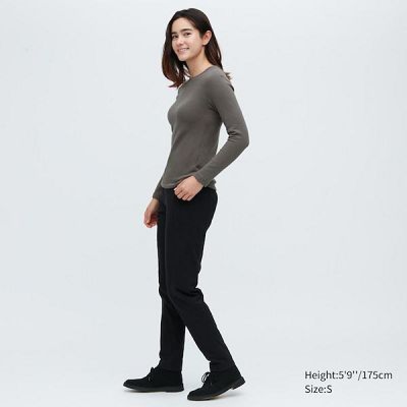 Camiseta Uniqlo HEATTECH Ultra Warm Crew Neck Long-Sleeve Mujer Blancas | 628190_PE