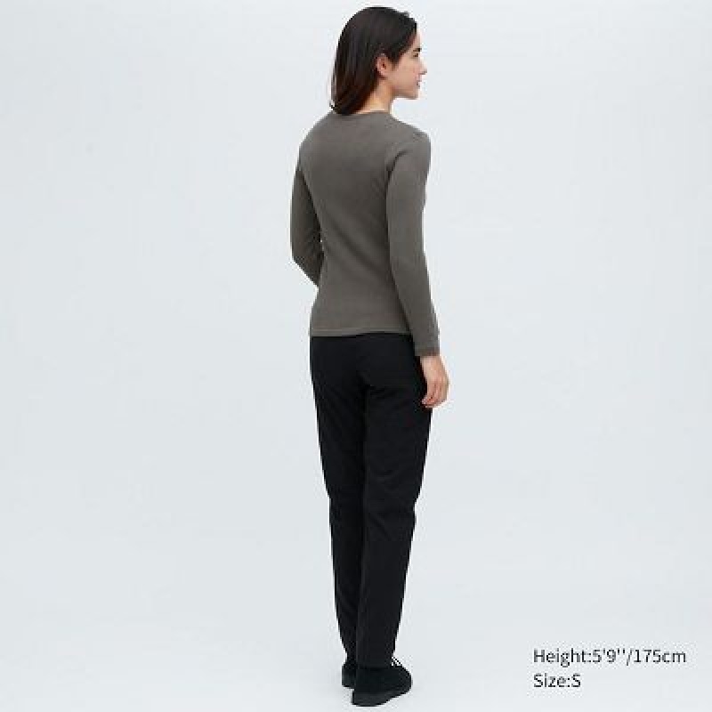 Camiseta Uniqlo HEATTECH Ultra Warm Crew Neck Long-Sleeve Mujer Blancas | 628190_PE