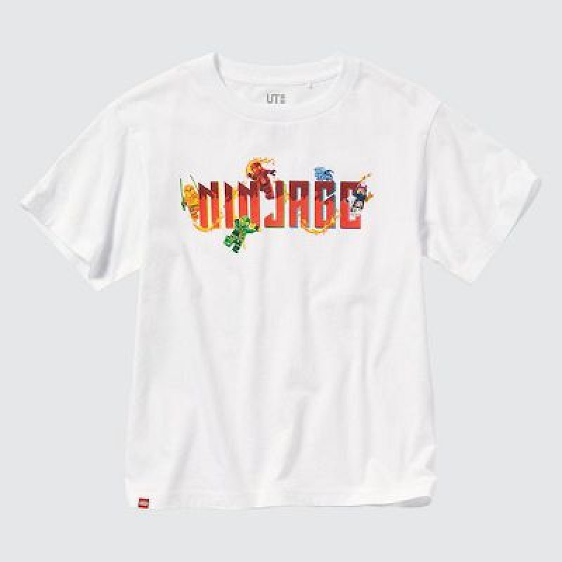 Camiseta Uniqlo Lego Ninjago UT Niños Blancas | 251807_PE