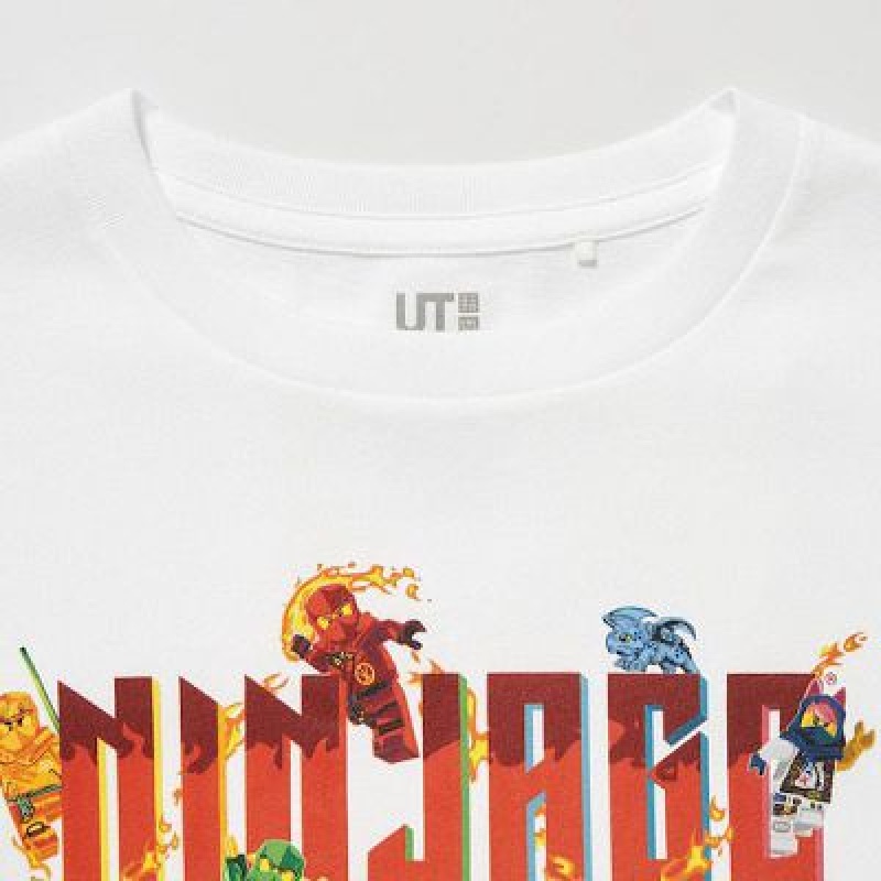 Camiseta Uniqlo Lego Ninjago UT Niños Blancas | 251807_PE