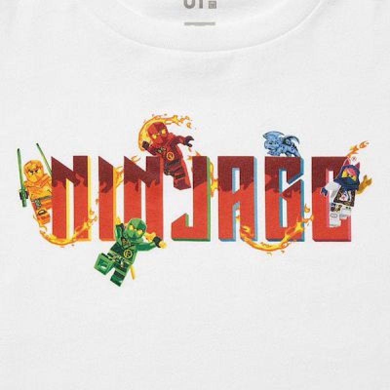 Camiseta Uniqlo Lego Ninjago UT Niños Blancas | 251807_PE