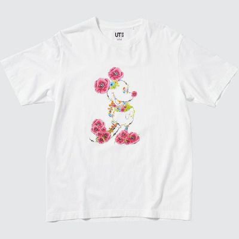 Camiseta Uniqlo Mickey Stands UT Hombre Blancas | 972614_PE