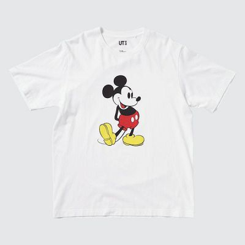 Camiseta Uniqlo Mickey Stands UT Hombre Blancas | 176089_PE