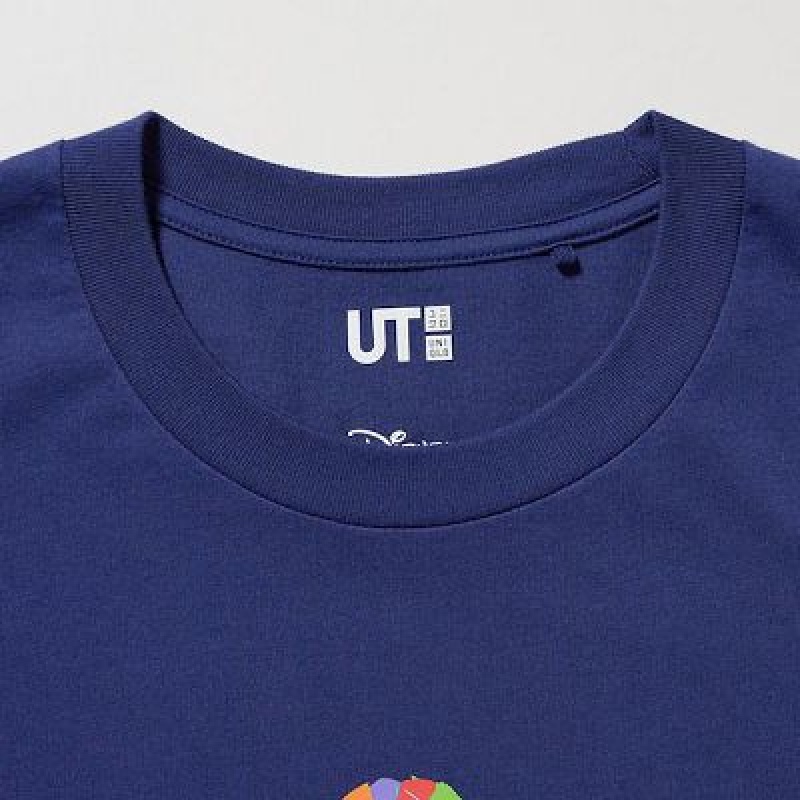 Camiseta Uniqlo Mickey Stands UT Mujer Azules | 502396_PE