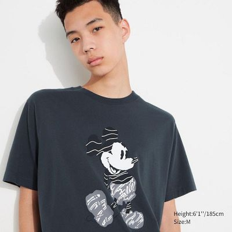 Camiseta Uniqlo Mickey Stands UT Mujer Gris | 13742_PE