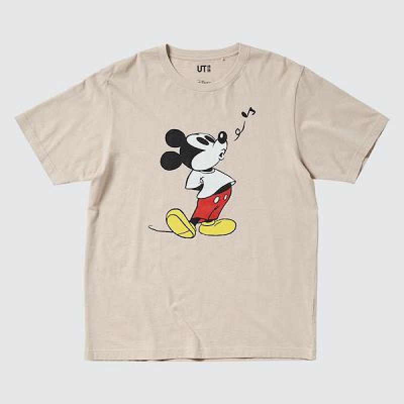 Camiseta Uniqlo Mickey Stands UT Mujer Natural | 71589_PE