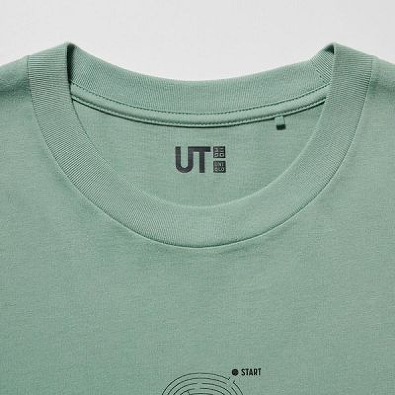 Camiseta Uniqlo Mickey Stands UT Mujer Verde | 659183_PE