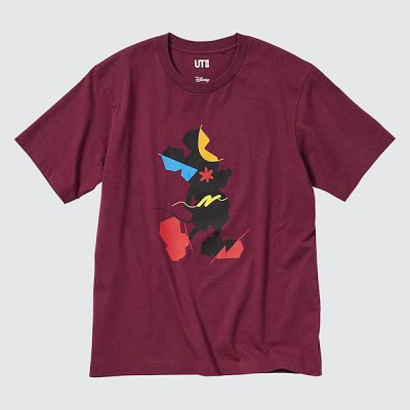 Camiseta Uniqlo Mickey Stands UT Mujer Wine | 632750_PE