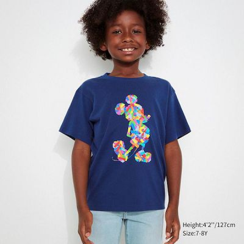 Camiseta Uniqlo Mickey Stands UT Niños Azules | 415078_PE