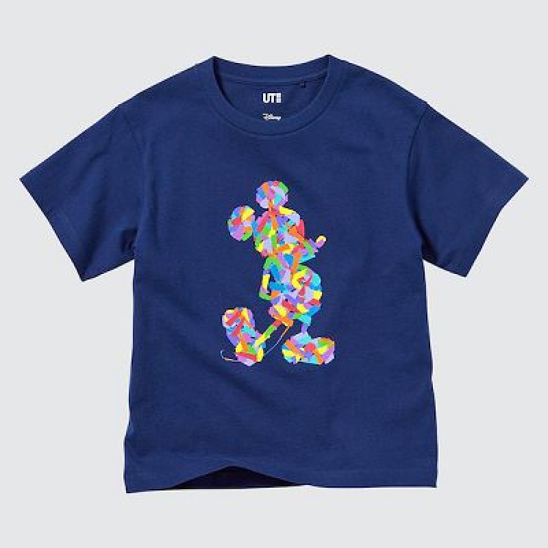 Camiseta Uniqlo Mickey Stands UT Niños Azules | 415078_PE