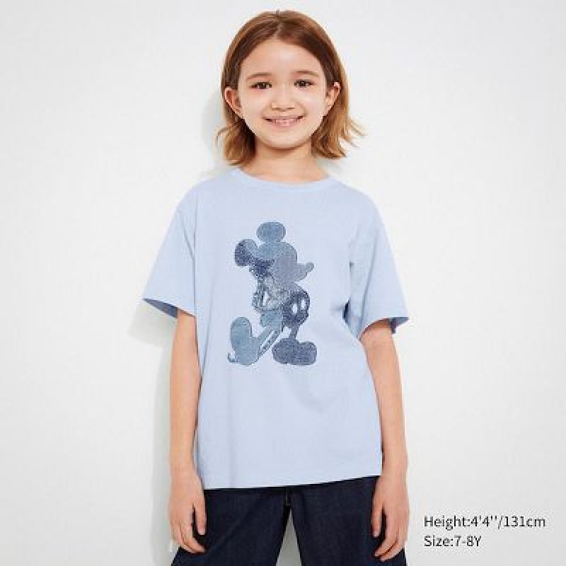 Camiseta Uniqlo Mickey Stands UT Niños Azules | 134602_PE