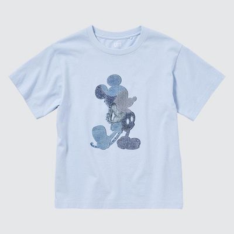 Camiseta Uniqlo Mickey Stands UT Niños Azules | 134602_PE