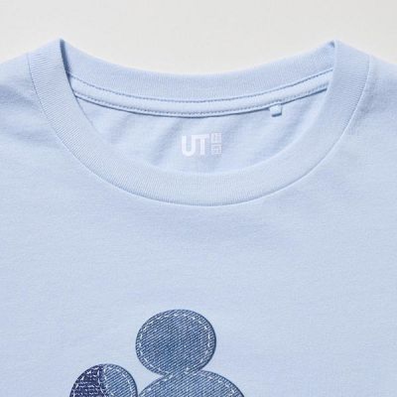 Camiseta Uniqlo Mickey Stands UT Niños Azules | 134602_PE