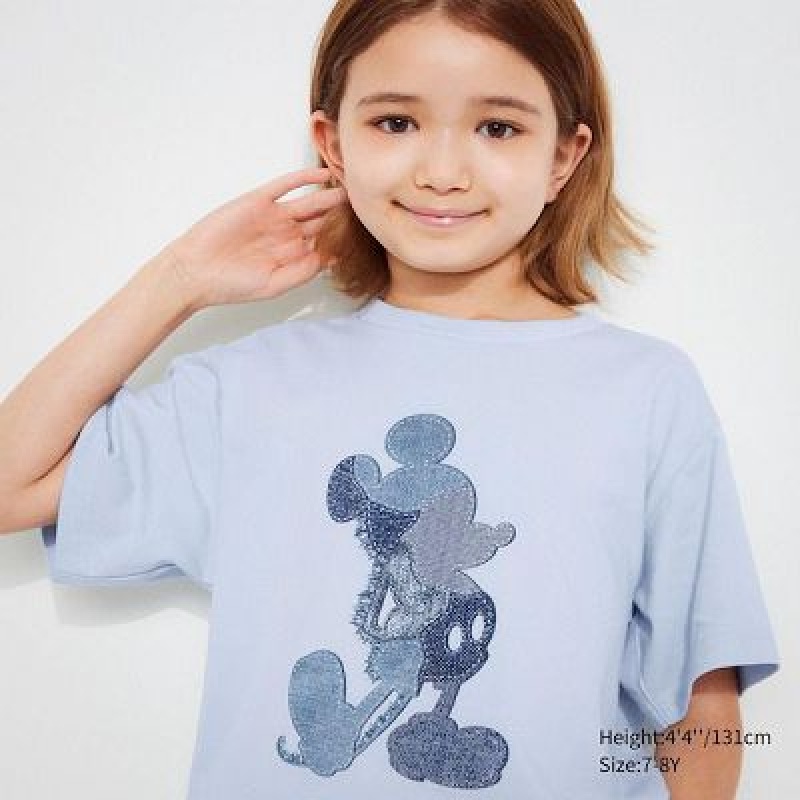 Camiseta Uniqlo Mickey Stands UT Niños Azules | 134602_PE