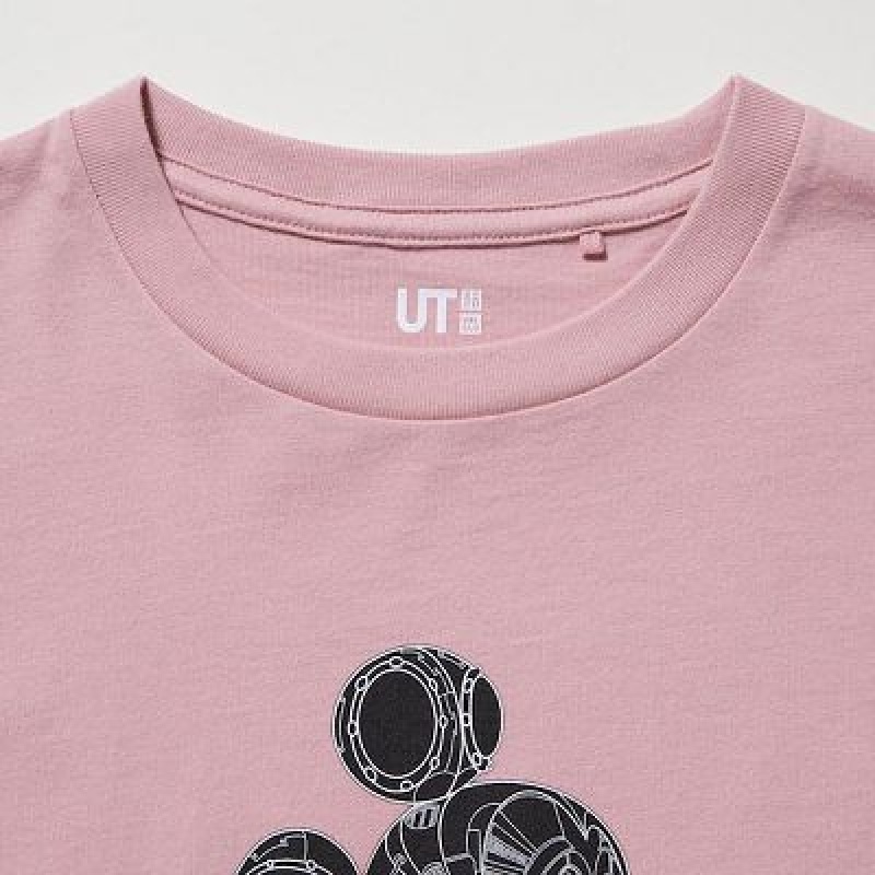 Camiseta Uniqlo Mickey Stands UT Niños Rosas | 937082_PE