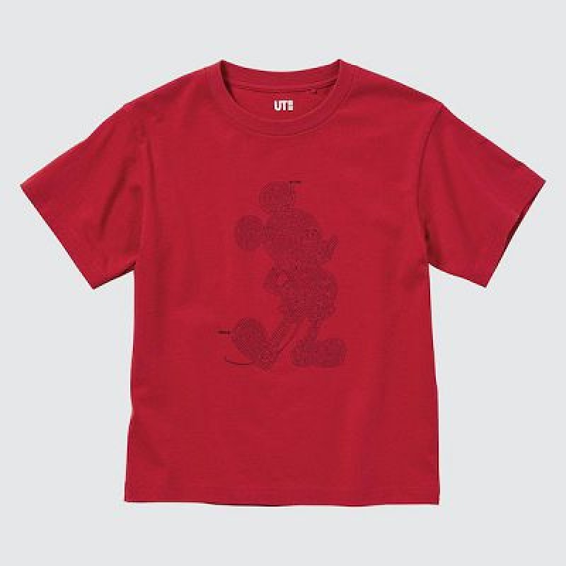 Camiseta Uniqlo Mickey Stands UT Niños Rojas | 150263_PE