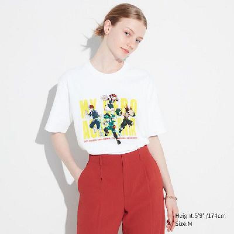 Camiseta Uniqlo My Hero Academia UT Mujer Blancas | 917402_PE