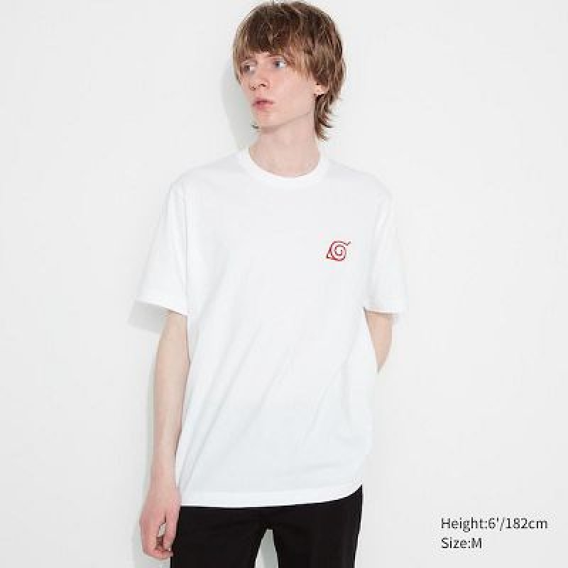 Camiseta Uniqlo NARUTO UT Hombre Blancas | 134879_PE