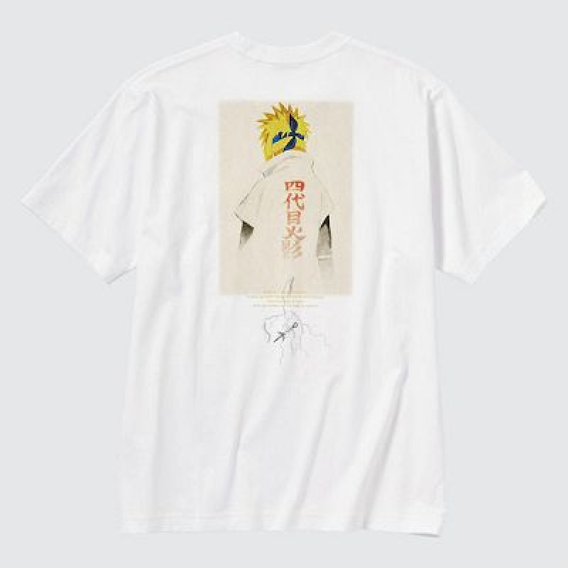 Camiseta Uniqlo NARUTO UT Hombre Blancas | 134879_PE