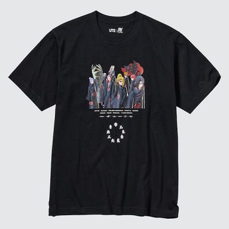 Camiseta Uniqlo NARUTO UT Hombre Negras | 571264_PE