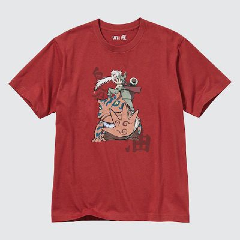 Camiseta Uniqlo NARUTO UT Hombre Rojas | 73286_PE