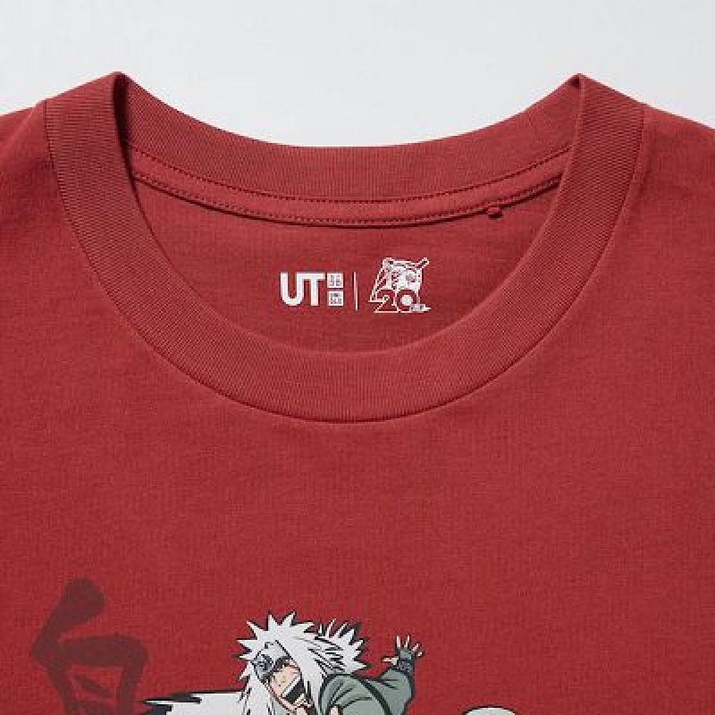 Camiseta Uniqlo NARUTO UT Hombre Rojas | 73286_PE