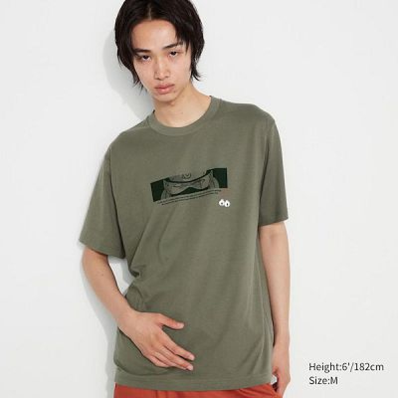 Camiseta Uniqlo NARUTO UT Hombre Verde Oliva | 582306_PE