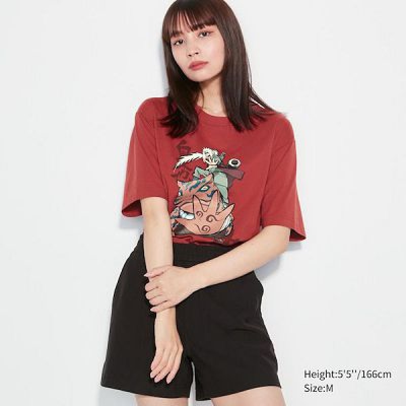 Camiseta Uniqlo NARUTO UT Mujer Rojas | 531894_PE