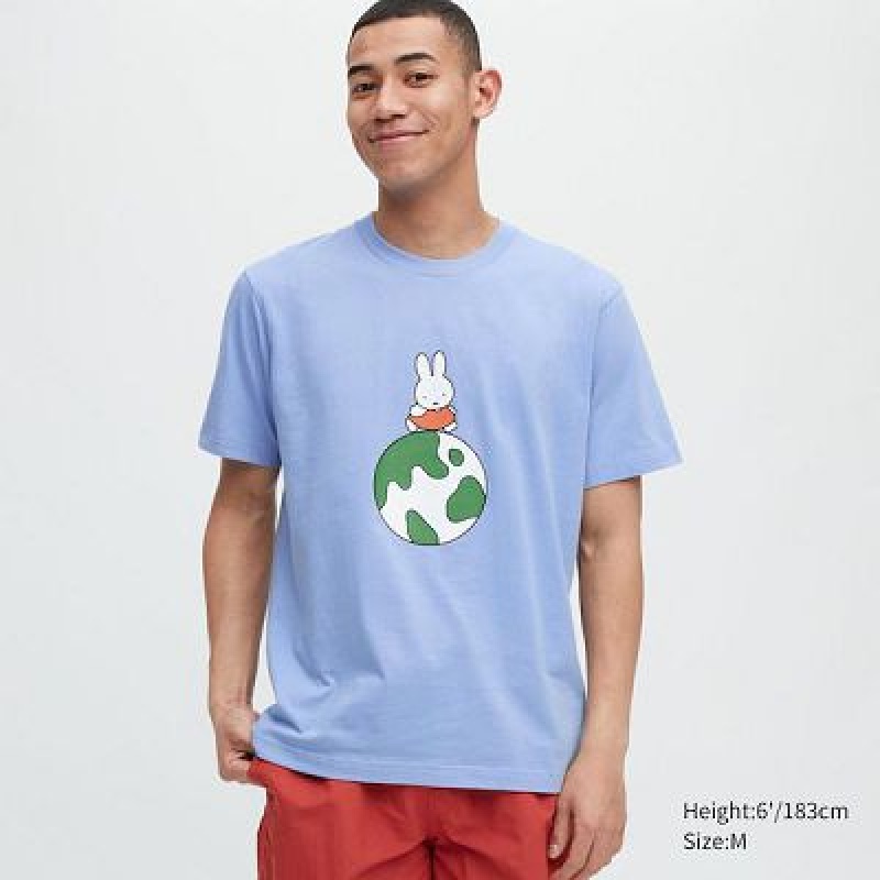 Camiseta Uniqlo PEACE FOR ALL Hombre Azules | 607492_PE