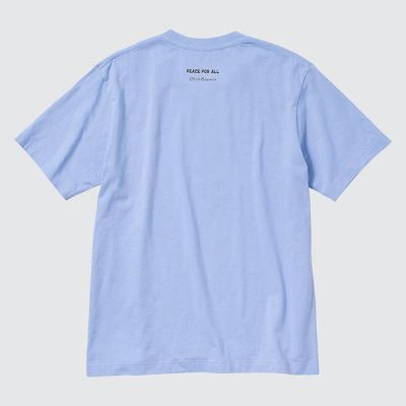 Camiseta Uniqlo PEACE FOR ALL Hombre Azules | 607492_PE