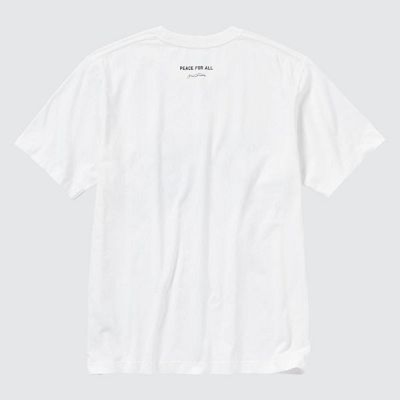 Camiseta Uniqlo PEACE FOR ALL Hombre Blancas | 528014_PE