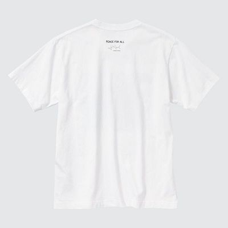 Camiseta Uniqlo PEACE FOR ALL Hombre Blancas | 903841_PE