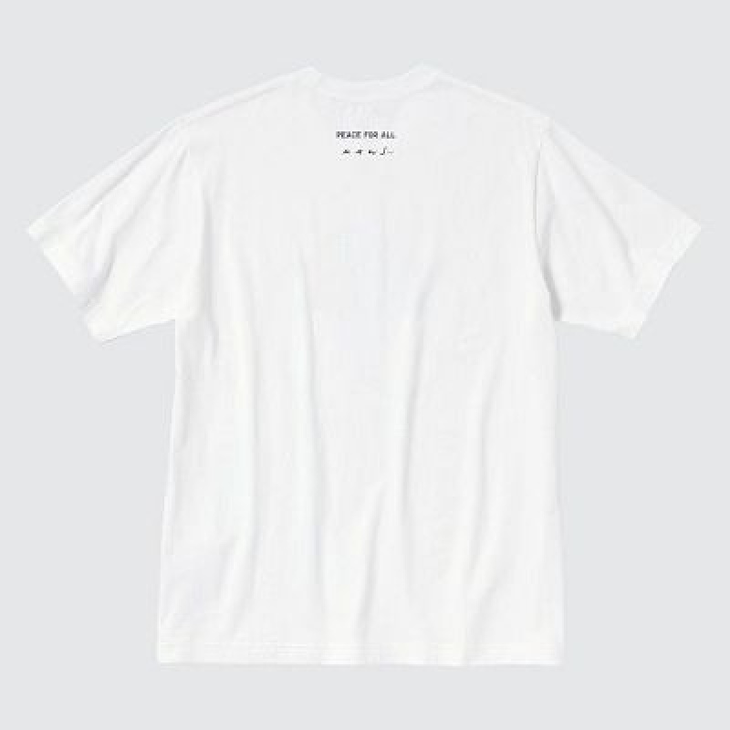 Camiseta Uniqlo PEACE FOR ALL Hombre Blancas | 768502_PE