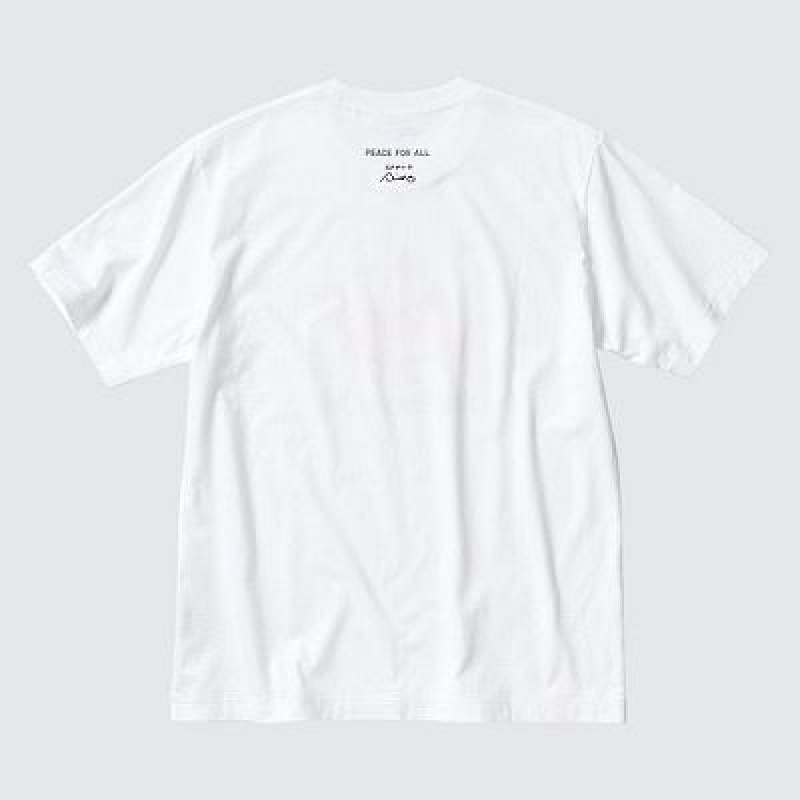 Camiseta Uniqlo PEACE FOR ALL Hombre Blancas | 345026_PE