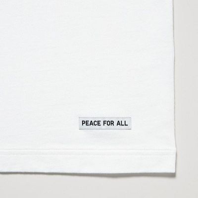 Camiseta Uniqlo PEACE FOR ALL Hombre Blancas | 345026_PE