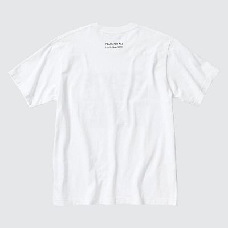 Camiseta Uniqlo PEACE FOR ALL Hombre Blancas | 746538_PE