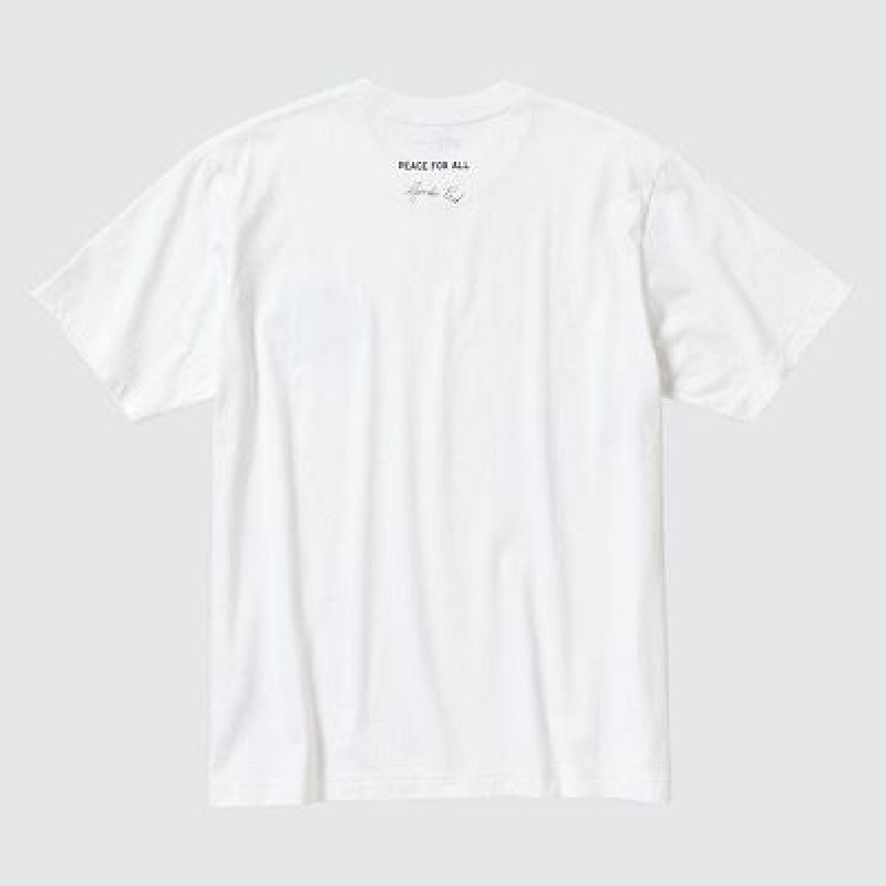 Camiseta Uniqlo PEACE FOR ALL Hombre Blancas | 930246_PE