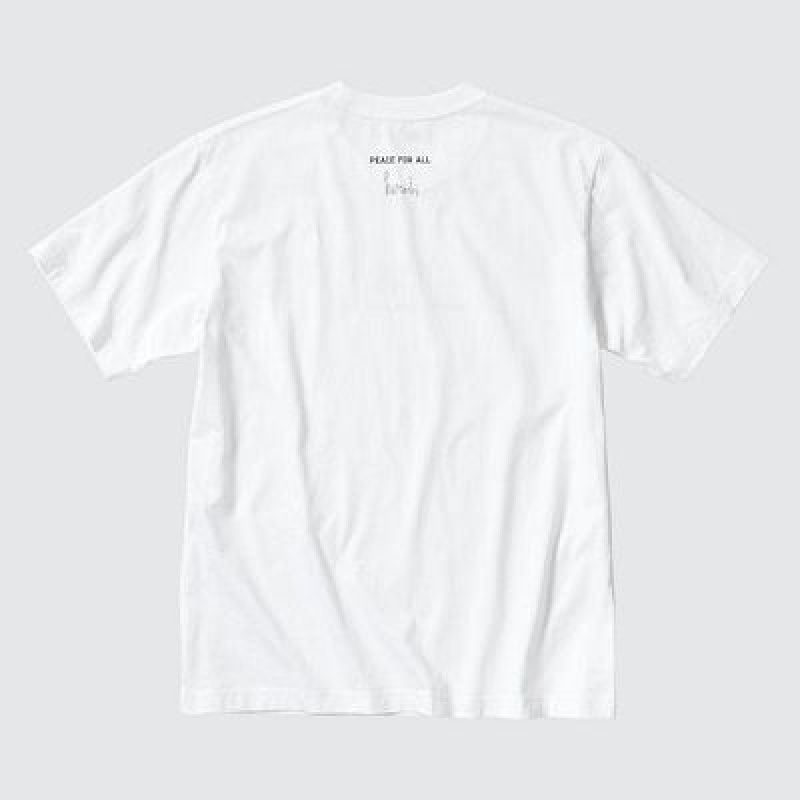 Camiseta Uniqlo PEACE FOR ALL Hombre Blancas | 872439_PE