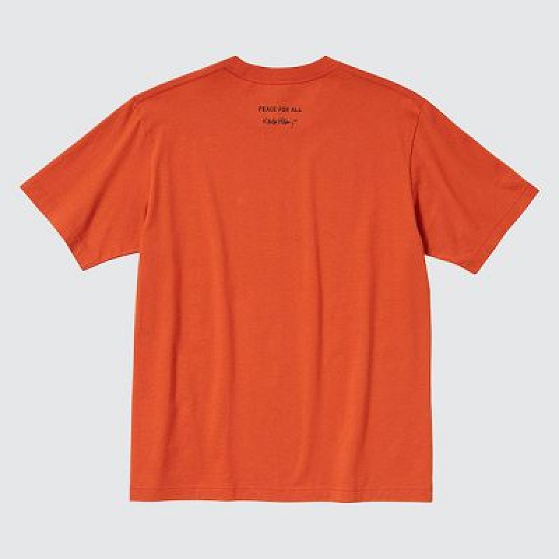 Camiseta Uniqlo PEACE FOR ALL Hombre Naranjas | 986547_PE