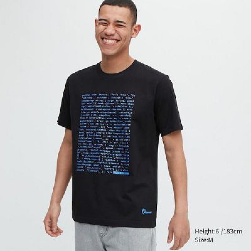 Camiseta Uniqlo PEACE FOR ALL Hombre Negras | 690178_PE