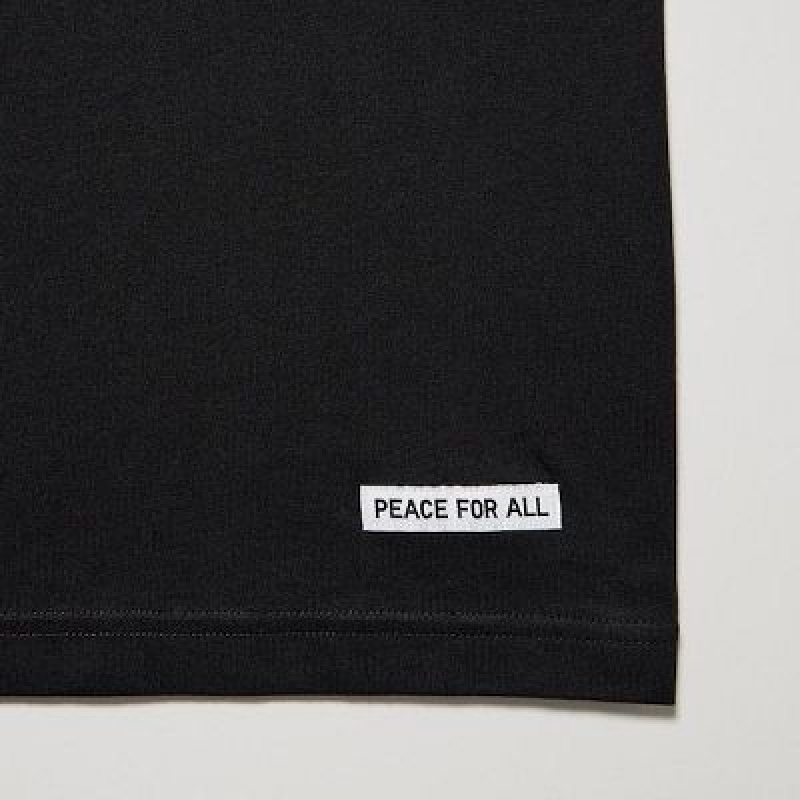 Camiseta Uniqlo PEACE FOR ALL Hombre Negras | 406129_PE