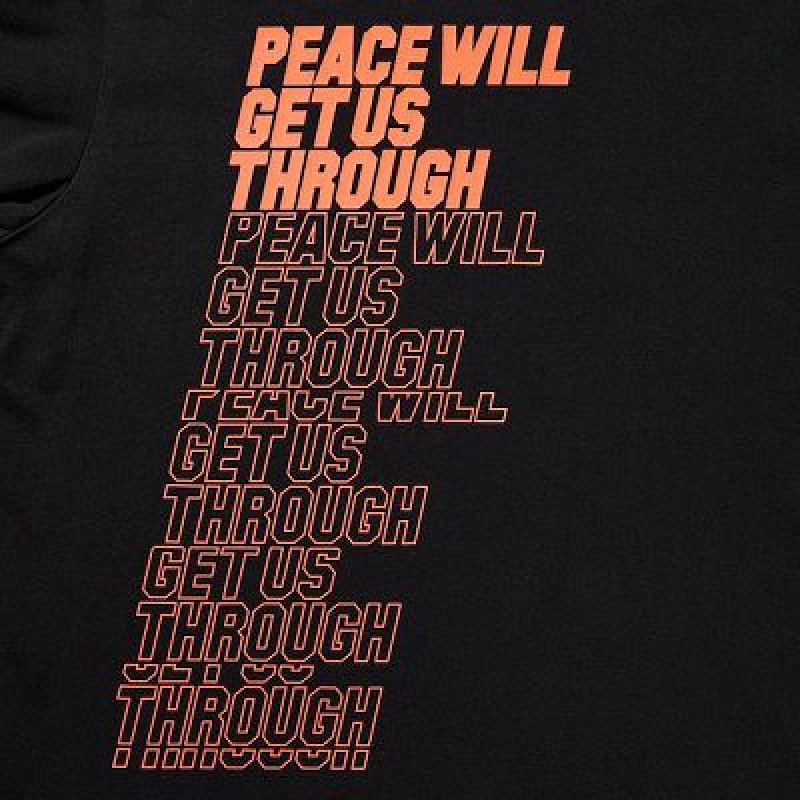 Camiseta Uniqlo PEACE FOR ALL Hombre Negras | 406129_PE