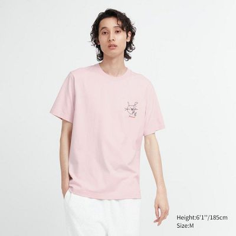 Camiseta Uniqlo PEACE FOR ALL Hombre Rosas | 947065_PE