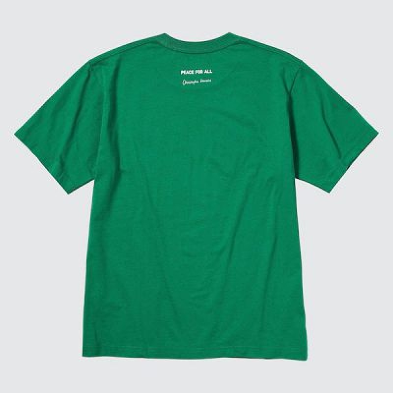 Camiseta Uniqlo PEACE FOR ALL Hombre Verde | 73851_PE