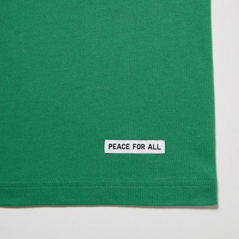 Camiseta Uniqlo PEACE FOR ALL Hombre Verde | 73851_PE