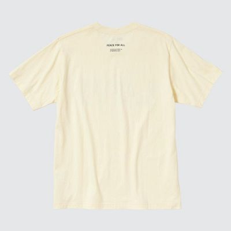 Camiseta Uniqlo PEACE FOR ALL Mujer Amarillo | 158479_PE