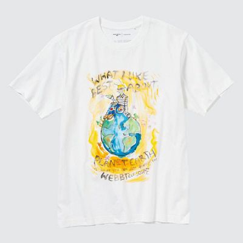 Camiseta Uniqlo PEACE FOR ALL Mujer Blancas | 702845_PE